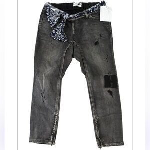 One Teaspoon Black Heart Killers Belted Jeans NWT